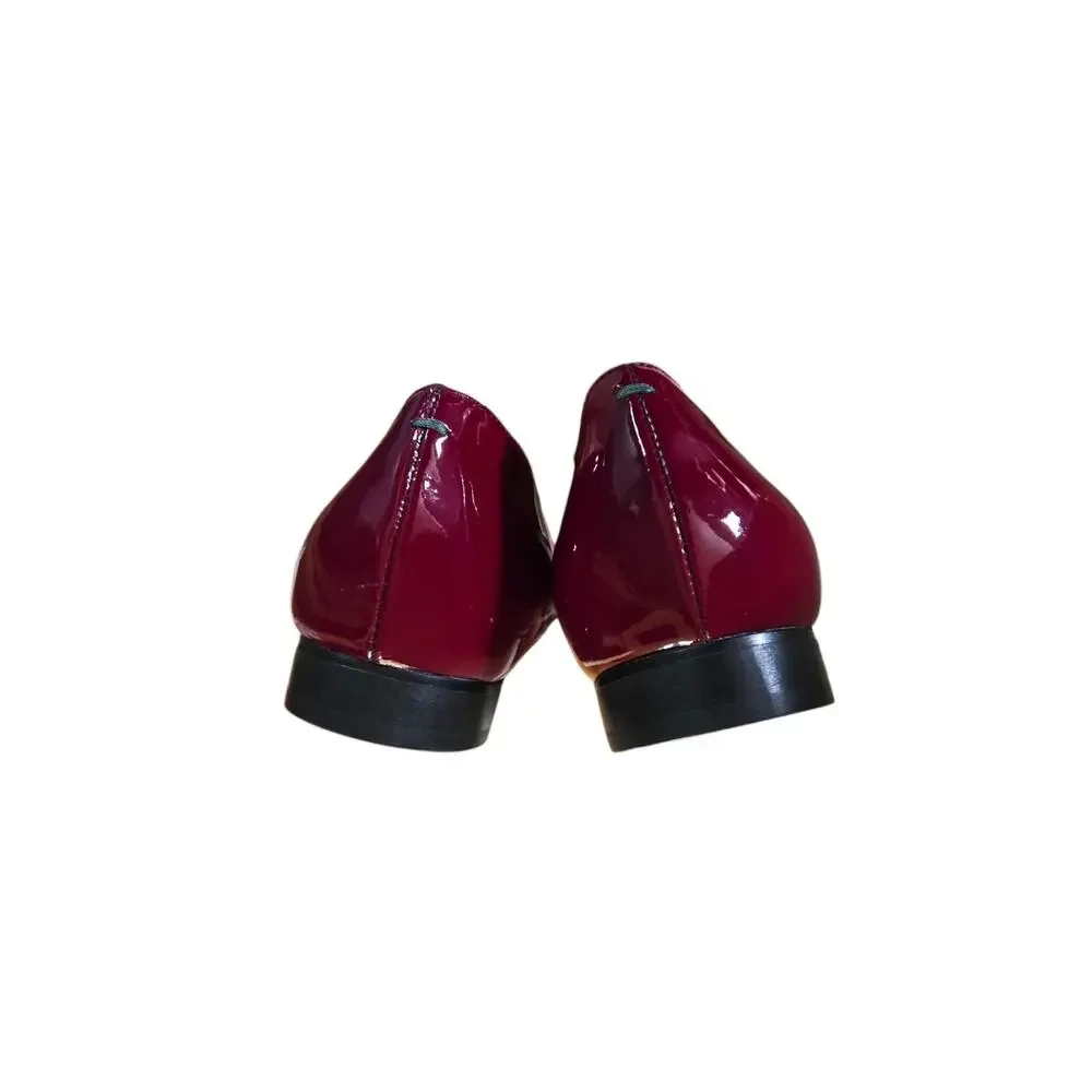 Aeyde Red Pointed Toe Patent Leather Minimalist Balletcore Ballet Flats